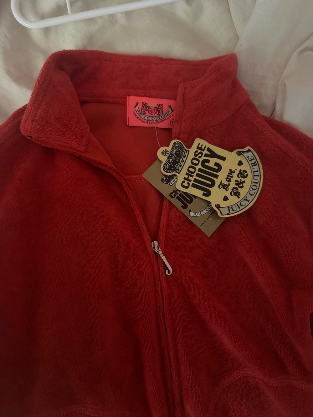 RARE juicy Couture Red Velour Zip Jacket (WITH TAG)